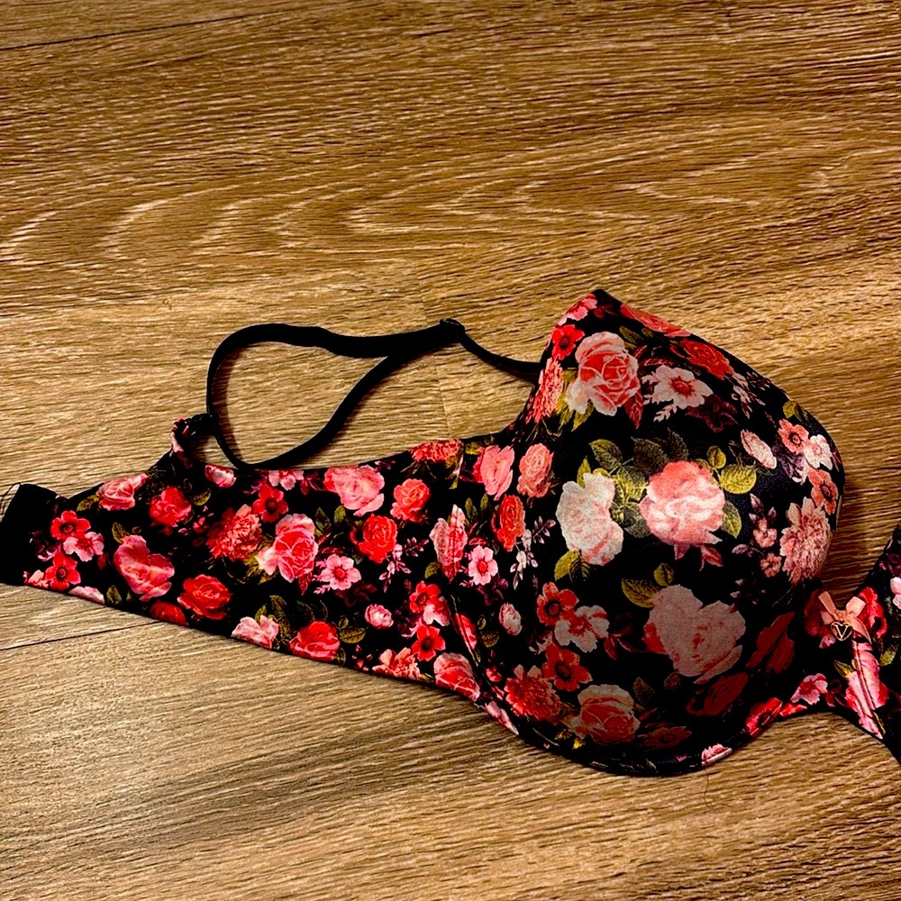 Victoria Secret Women’s Floral Black Bra Size 38 DD - Picture 4 of 13